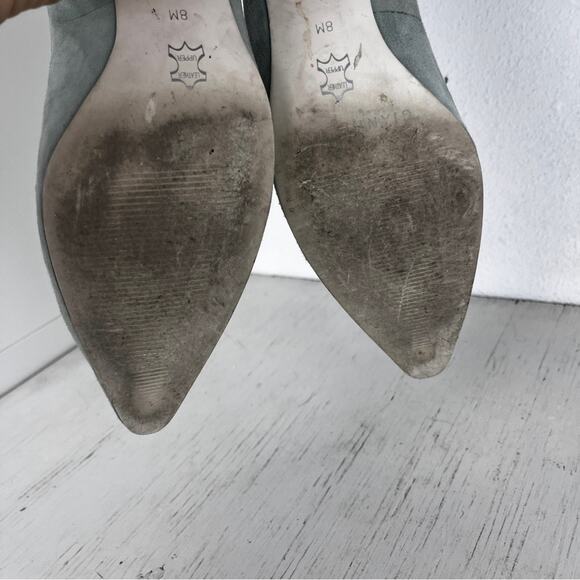 Gianni Bini Adrianne seafoam white pointed toe suede heels size 8 - Picture 12 of 14